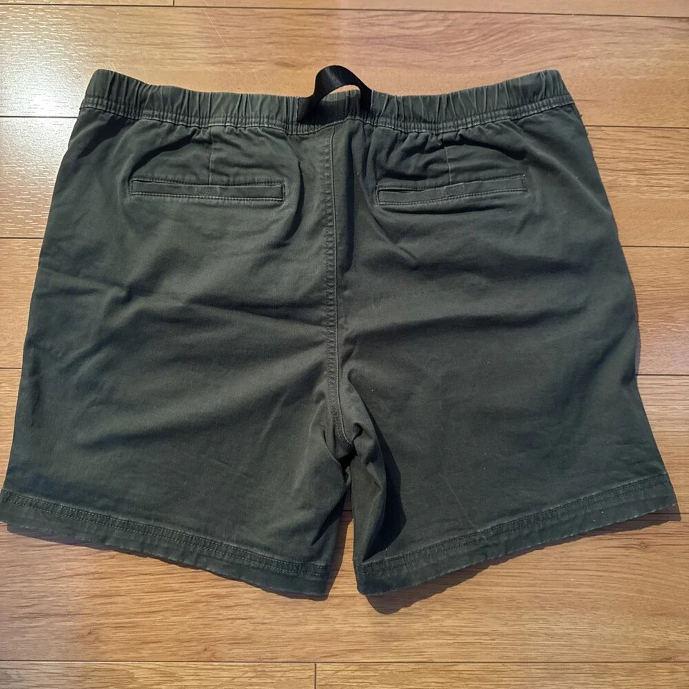 Good Threads Men’s Pull-On Stretch Canvas Short Khaki Green Large